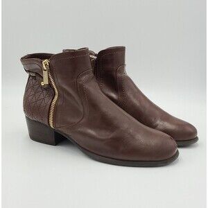 Unisa Unpatsie Womens Ankle Booties Brown Zip Up Size 8
